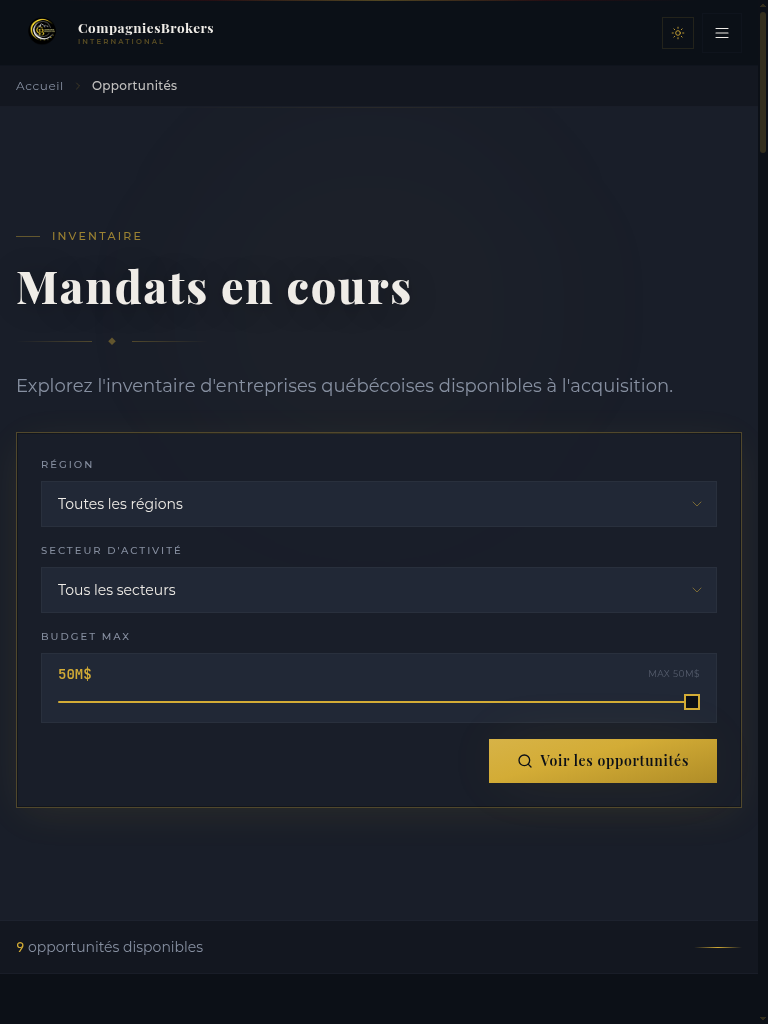 Compagnies Brokers — site livré par Iluma